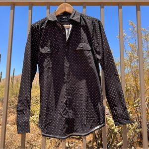 ⬇️NWT Kenneth Cole NY Men’s Button Down Shirt Size S Color Black Pattern